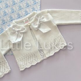 White Ribbon Bow Cardigan