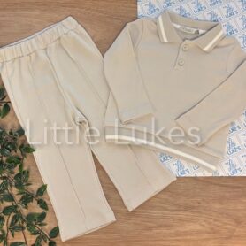 Visara Beige Collared Set