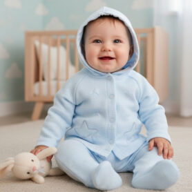 Star Textured Hooded Top and Trousers Set