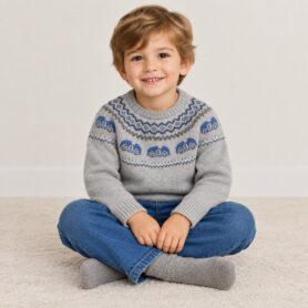 True Knit Grey Car Jumper and Trousers Set